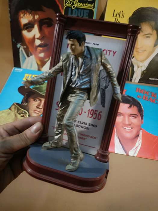 Todd McFarlane Toys Elvis Presley 1956 Elvis The Year in Gold Figure & LP Bundle