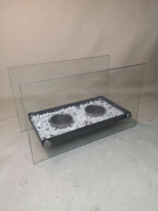 Tempered Glass Bio-Ethanol Table Top Fireplace