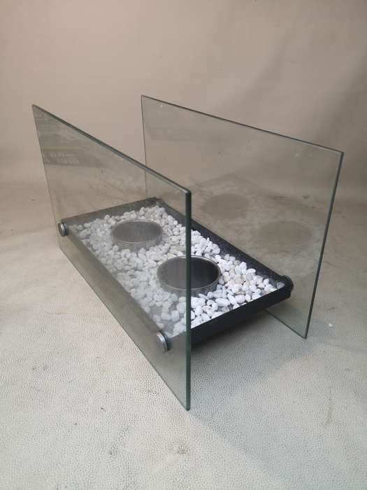 Tempered Glass Bio-Ethanol Table Top Fireplace