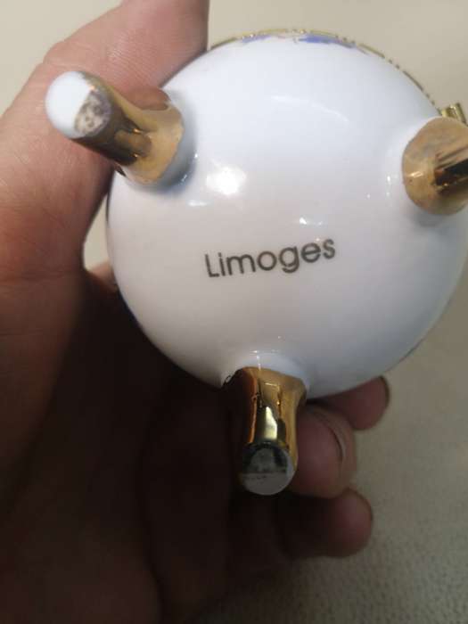 Vintage Limoges Hand Painted Enamel Porcelain Egg