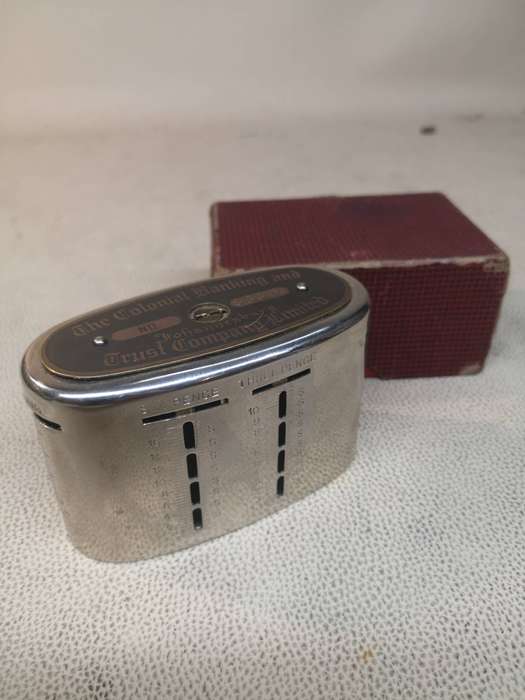Vintage The Colonial Banking and Trust Co. Vintage money box with Original Box