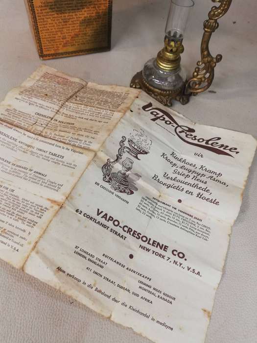 Antique 1800's Vapo Cresolene Lamp with Original Box