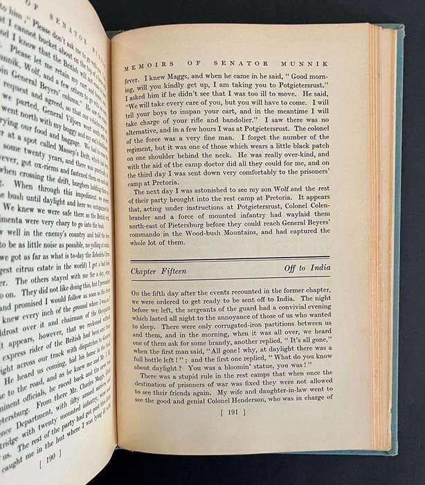 Memoirs of Senator The Hon. G. G. Munnik
