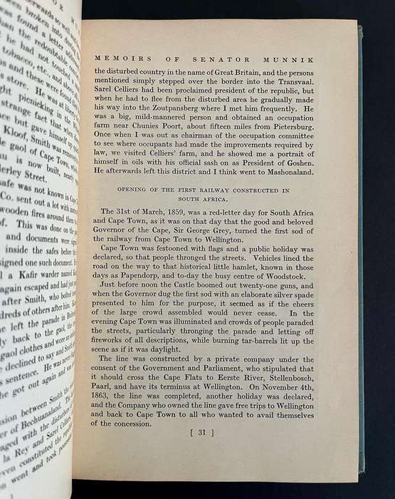 Memoirs of Senator The Hon. G. G. Munnik