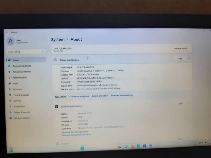 Dell i5-1035G1 8GB RAM 256SSD 15'6 Display | Faulty Battery