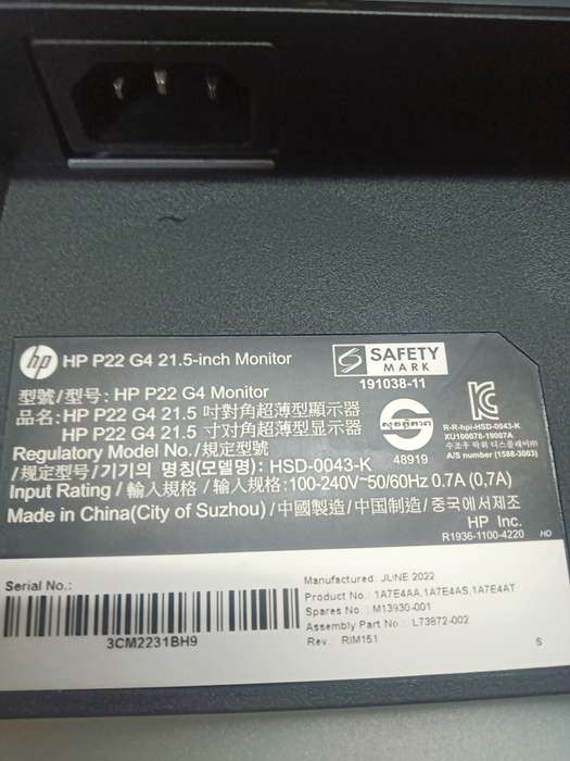 Monitor HP P22 G4  21.5 inch Led