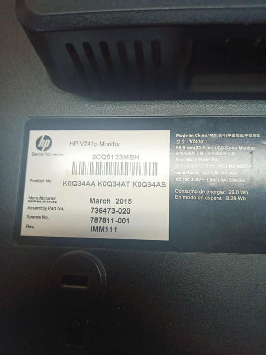 HP V241p 23.6-inch LED Backlit Monitor