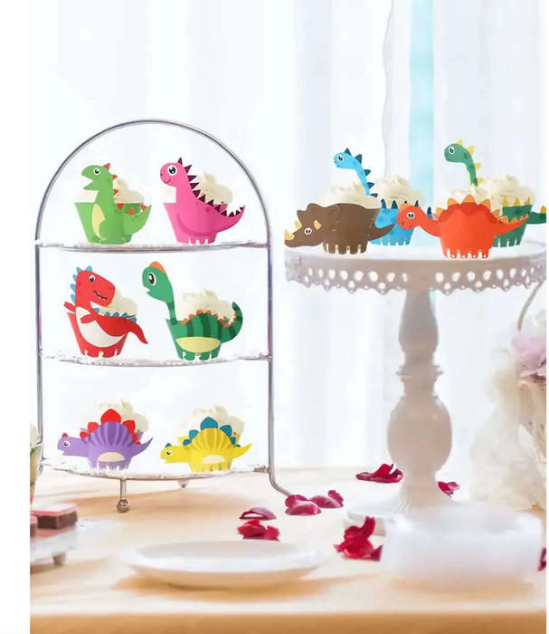 Dinosaur Paper Cake Cup, Cute Dinosaur Pattern Cupcake Paper Cup birthday 30pc & cupcake cases