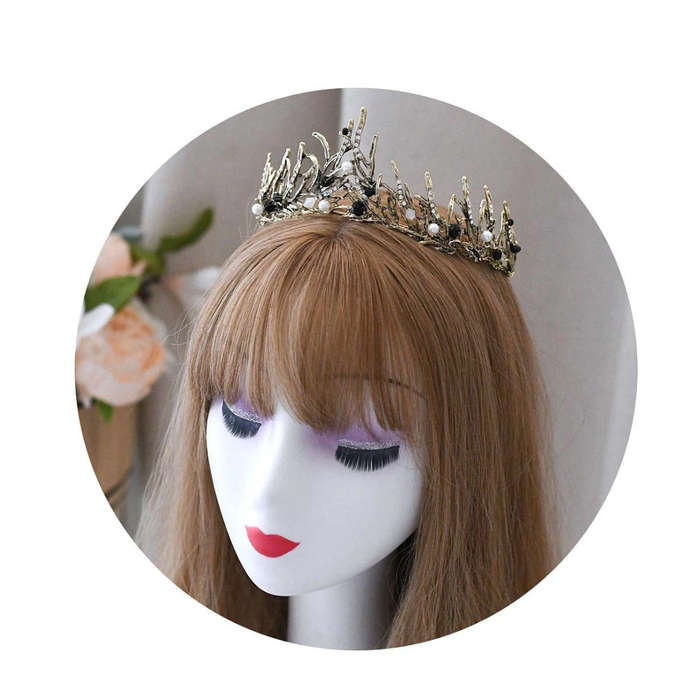 Crown halloween - pc Baroque Vintage Alloy & Rhinestone Queen Crown Headband Elf Headpiece For Women