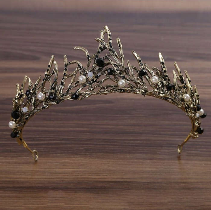 Crown halloween - pc Baroque Vintage Alloy & Rhinestone Queen Crown Headband Elf Headpiece For Women