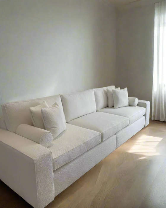 Big three seater Boucle couch