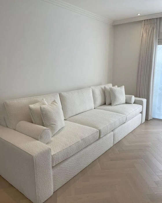Big three seater Boucle couch