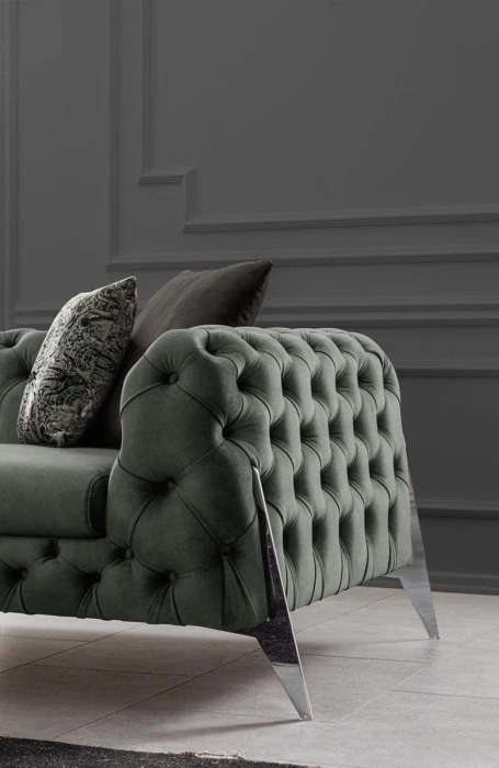 Big Full buttoned Chesterfield Corner couch