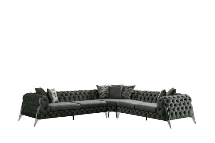 Big Full buttoned Chesterfield Corner couch