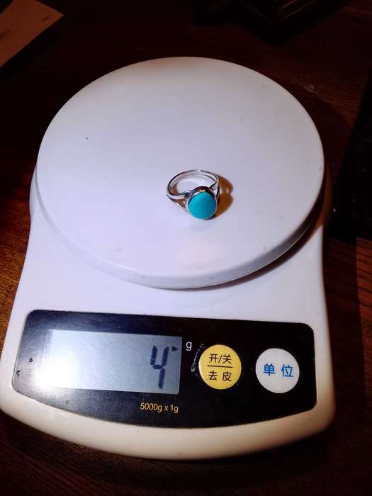 Sterling silver ring with blue stone