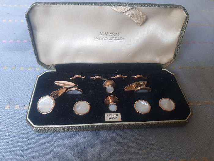 Rolled Gold set of cufflinks/ buttons and studs.  Lambournes (B HAM) LTD