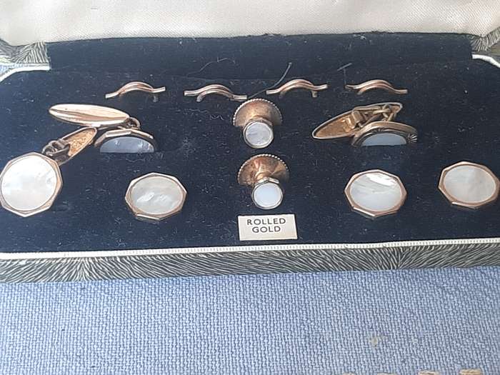 Rolled Gold set of cufflinks/ buttons and studs.  Lambournes (B HAM) LTD