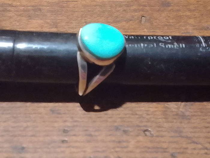 Sterling silver ring with blue stone