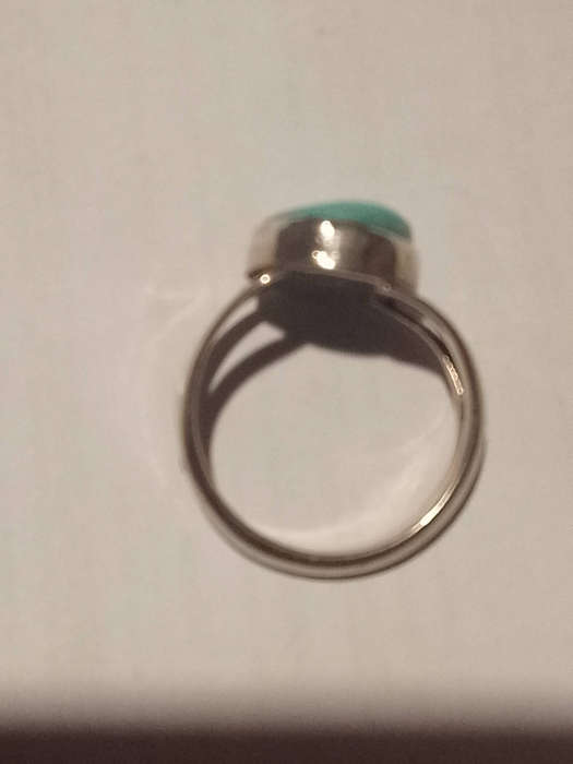 Sterling silver ring with blue stone