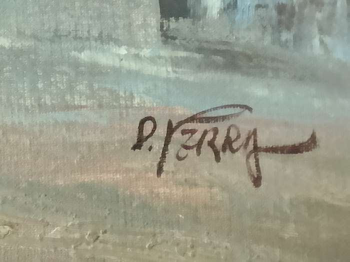Oil on Board streets of Paris (D Perry)