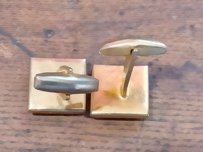 Cufflinks Gold Colour, Fleur de lis, enamel Blue and Gold Colour