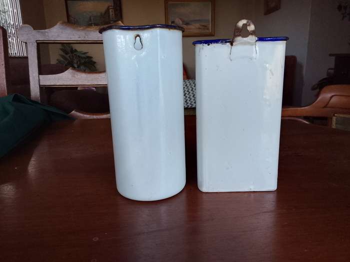 Two stunning old Enamelware surgical ware