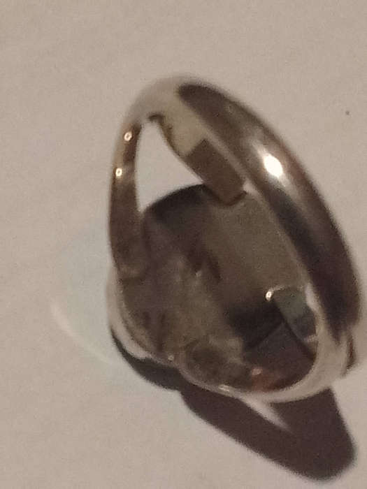 Sterling silver ring with blue stone