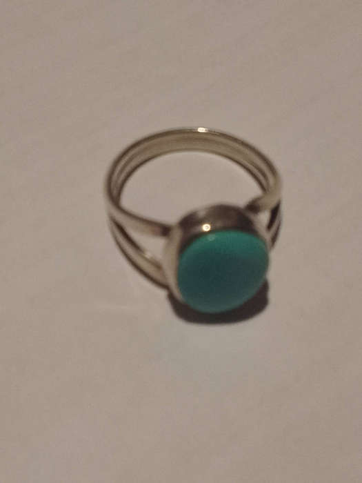 Sterling silver ring with blue stone