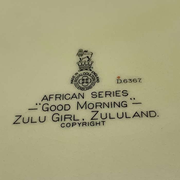 Large Royal Doulton 'Zulu Girl' Charger (African Series)