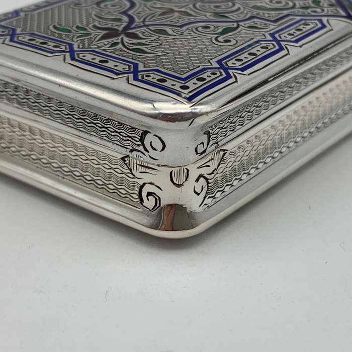Superb Silver & Enamel French Antique Snuff Box (Claude D. Roussel)