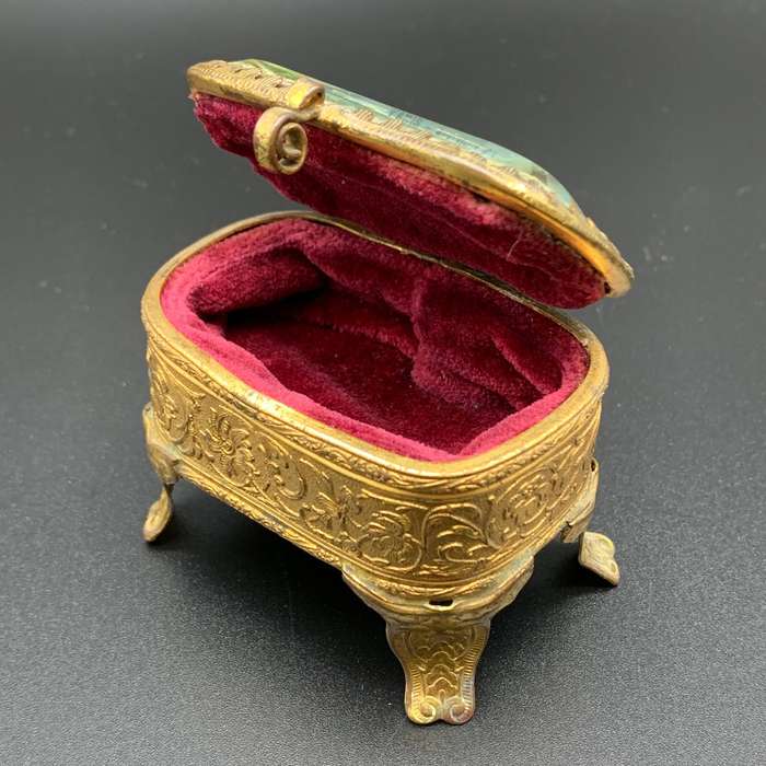 Small French Antique Bevelled Glass Trinket Box (Arc de Triomphe)