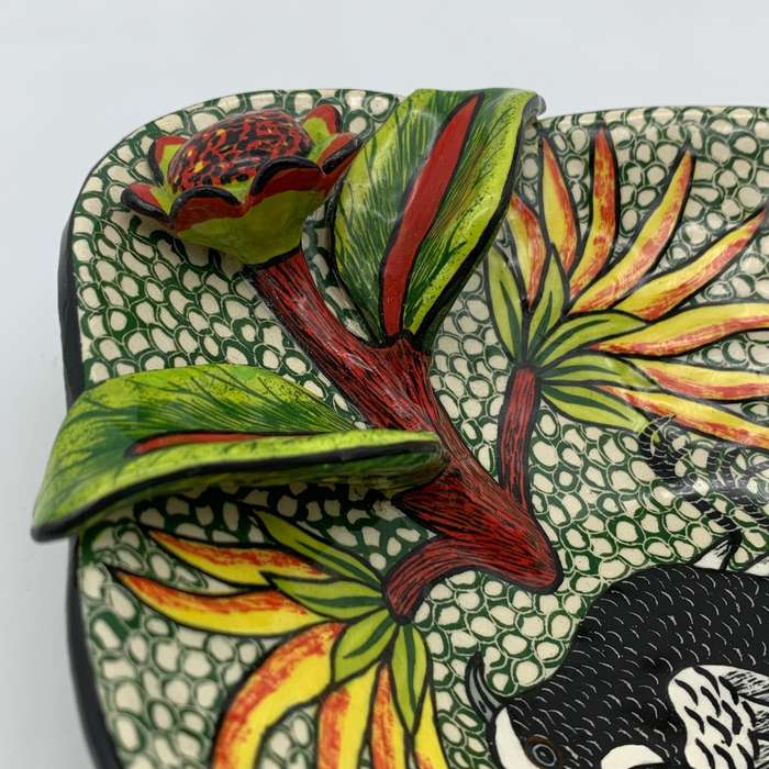 Hand Painted Ardmore Ceramic 'Bird & Floral' Bowl