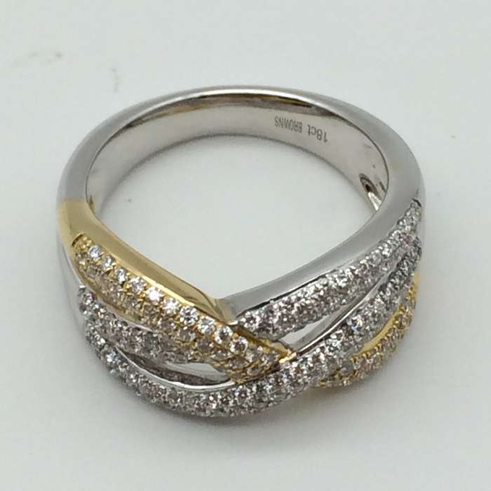 18ct Solid Gold and Diamond Dress Ring (V. R93 590)