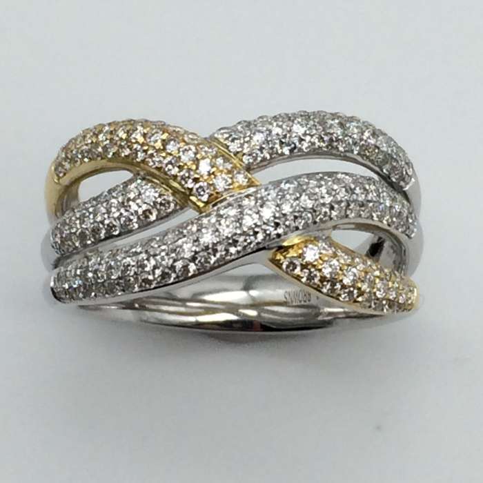 18ct Solid Gold and Diamond Dress Ring (V. R93 590)