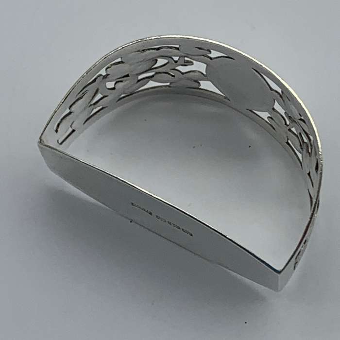 Antique Solid Silver Shamrock Napkin Ring