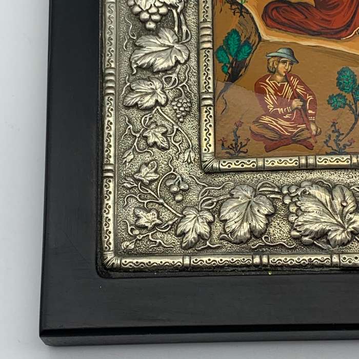 Large Sterling Silver 'Clarte Byzantine' Greek Orthodox Icon