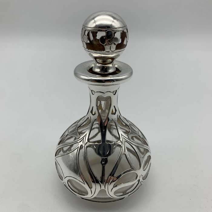 Art Nouveau 'Gorham' Silver Overlay Scent Bottle