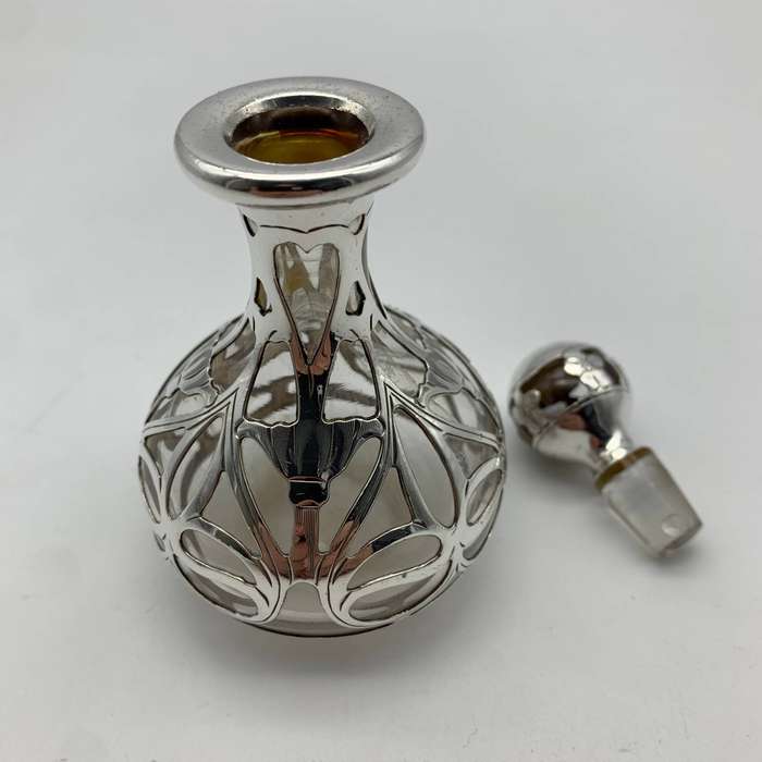 Art Nouveau 'Gorham' Silver Overlay Scent Bottle