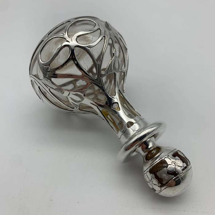 Art Nouveau 'Gorham' Silver Overlay Scent Bottle