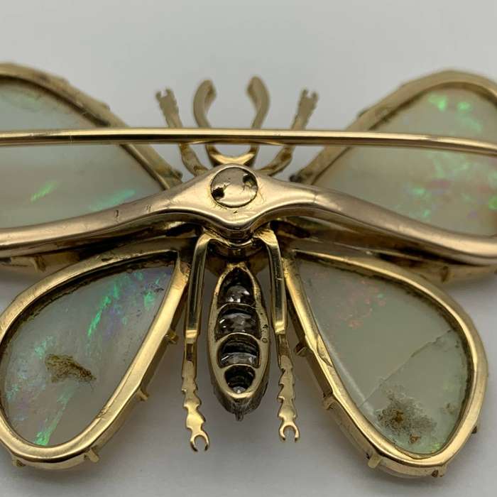 Victorian Gold, Opal, Diamond & Ruby 'Butterfly' Brooch