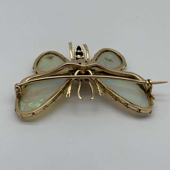Victorian Gold, Opal, Diamond & Ruby 'Butterfly' Brooch