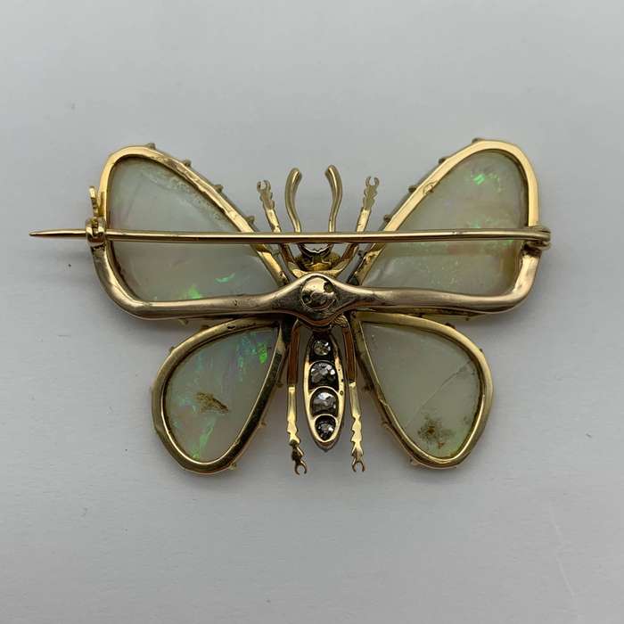 Victorian Gold, Opal, Diamond & Ruby 'Butterfly' Brooch