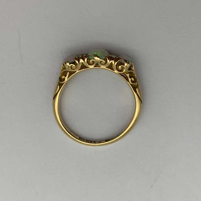 Antique 18ct Gold, Opal & Diamond Ring