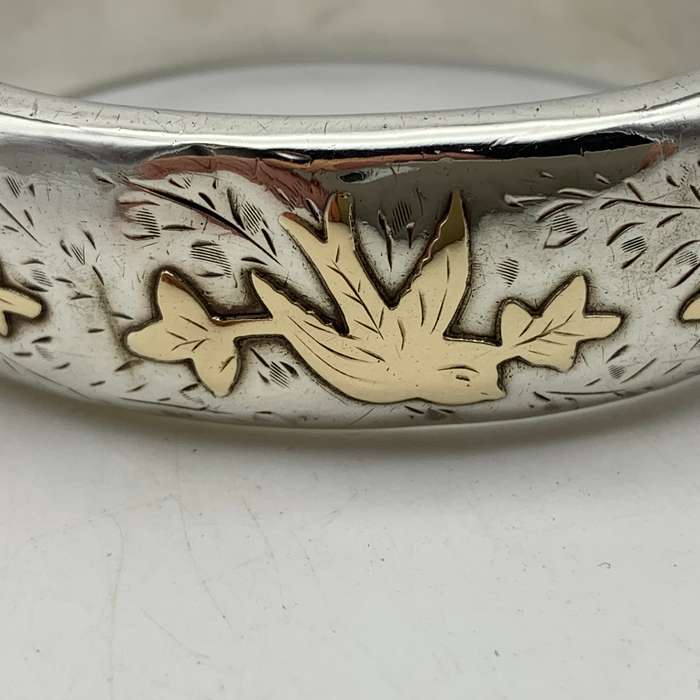 Early Sterling Silver & Gold Bangle (Chester 1958)