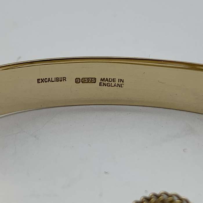 Vintage 9ct Solid Gold 'Belt Buckle' Bangle/Bracelet