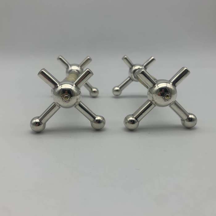 Antique Pair of Silver-Plate & Mother of Pearl Knife Rests