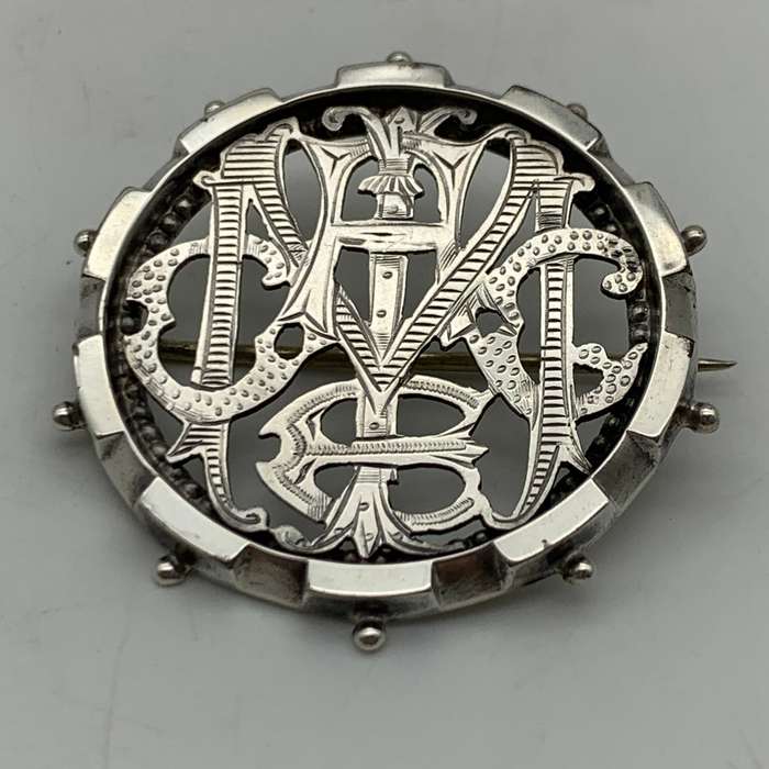 Victorian Silver 'Name Puzzle' Brooch (1879)