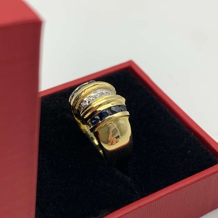 18ct Gold Diamond & Sapphire Ring