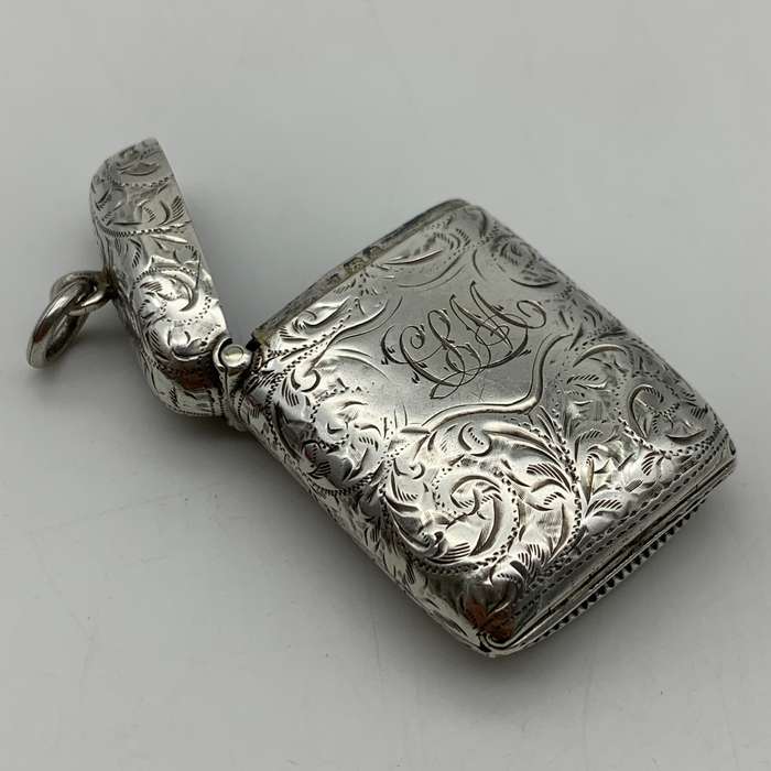 Antique Combined Silver Vesta Case with Hidden Photo Frame