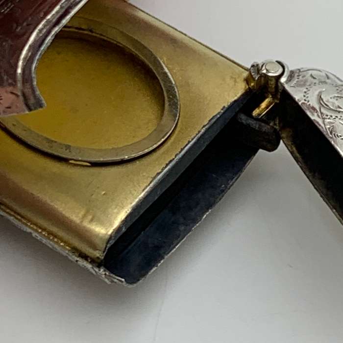 Antique Combined Silver Vesta Case with Hidden Photo Frame